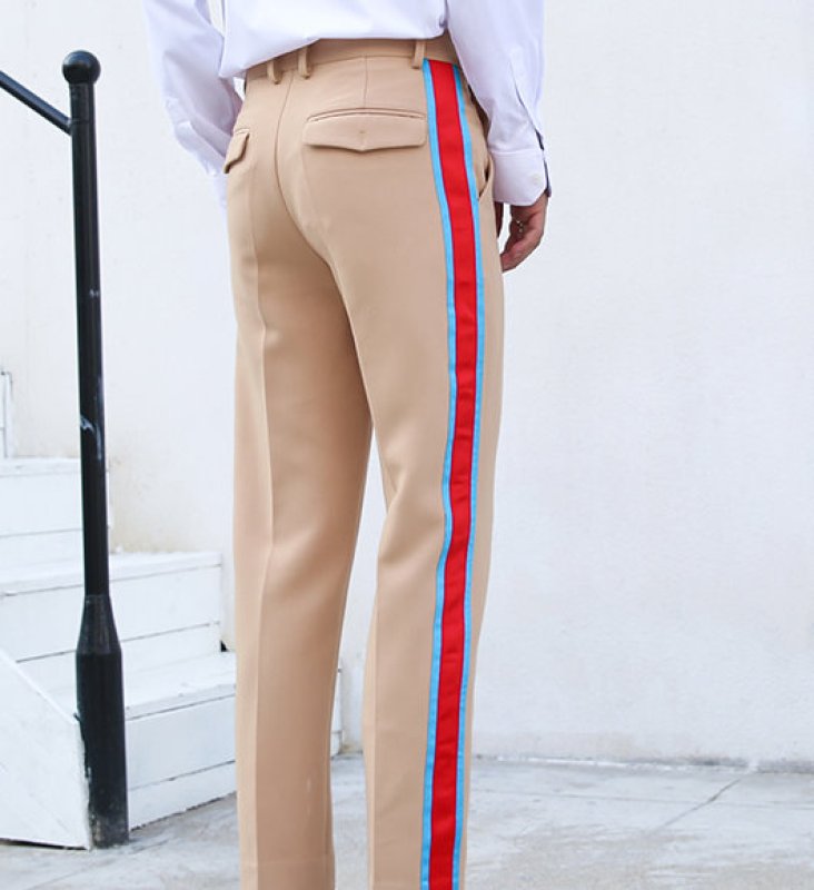 画像6:  Men's side webbing straight slim casual pants  trousers メンズサイドステッチラインパンツ カジュアルパンツ  (6)
