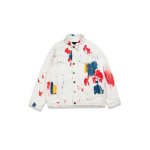 画像8: men's graffiti splash ink denim jacket blouson　ユニセッ クス男女兼用グラフィックペイントデニムGジャン　ブルゾン (8)