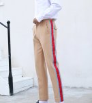 画像2:  Men's side webbing straight slim casual pants  trousers メンズサイドステッチラインパンツ カジュアルパンツ  (2)