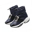 画像6:  women's  square buckle rhinestone wild short boots down leisure snow boots スクエアバックルラインストーンワイルドショートブーツ　ダウンレジャースノーブーツ (6)