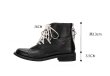 画像5:  women's  new style zipper  lace-up short boots レースアップレザージップショートブーツ  (5)