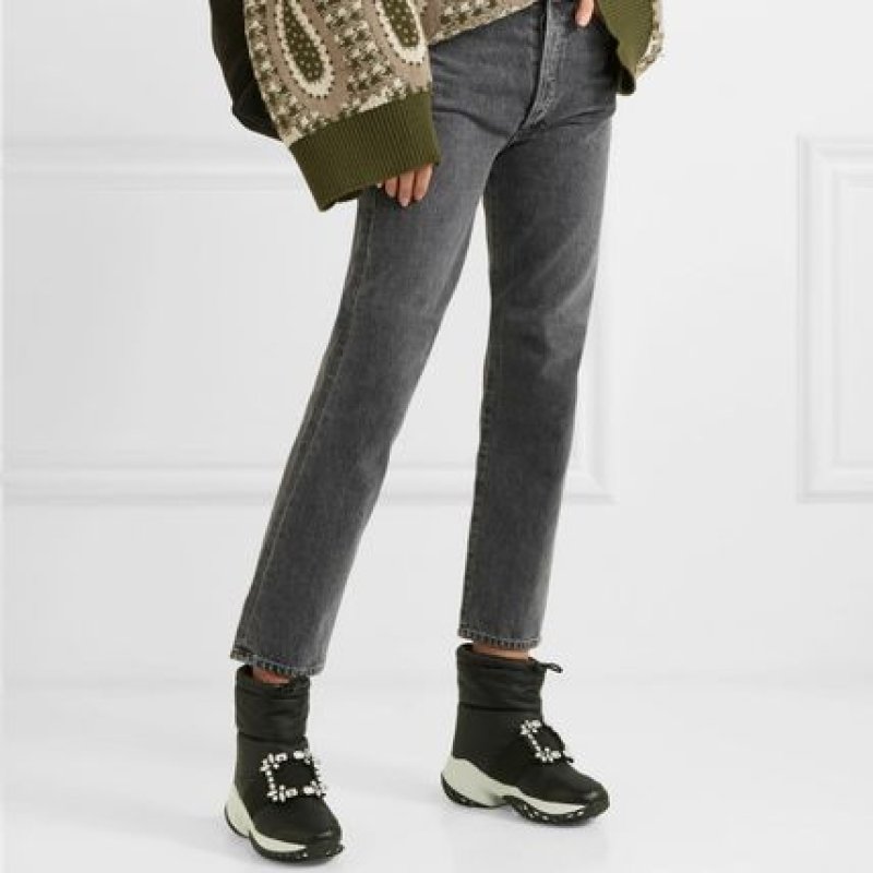 画像3:  women's  square buckle rhinestone wild short boots down leisure snow boots スクエアバックルラインストーンワイルドショートブーツ ダウンレジャースノーブーツ (3)