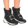 画像1:  women's  square buckle rhinestone wild short boots down leisure snow boots スクエアバックルラインストーンワイルドショートブーツ　ダウンレジャースノーブーツ (1)