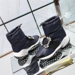 画像7:  women's  square buckle rhinestone wild short boots down leisure snow boots スクエアバックルラインストーンワイルドショートブーツ　ダウンレジャースノーブーツ (7)