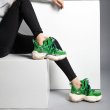画像6:  women's lace up new thick-soled color matching muffin shoes leather sneaker shoes チャンキーソール厚底 レースアップレザープラス スニーカー (6)