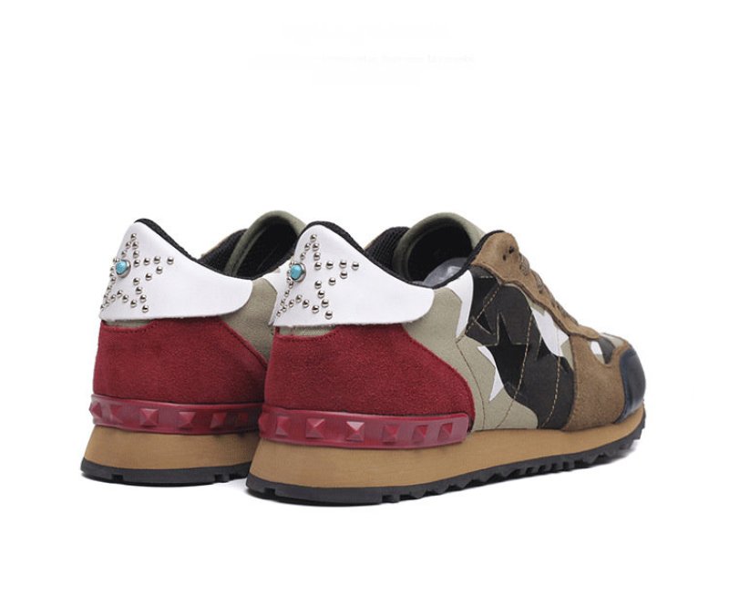 画像7:  Men's Lace-up low-cut  camouflage leather casual sports shoes sneakers     シンプルレースアップ迷彩カモフラージュスニーカー カジュアル シューズ  (7)