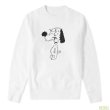 画像2:  men 's  men and women Electric shock Snoopy minimalist linear drawing illustrator art trainerround neck  sweater ユニセックス男女兼用 感電ビリビリスヌーピースウェット　トレーナー (2)