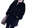 画像2: Women's Mink velvet imitation fur coat フェイクミンクファーミドル丈コート (2)