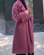 画像4: Women's sheep shearling Fur Coat リアルシープスキンシャーリングファーロングコート (4)