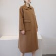 画像10: Women's Double-sided wool mid-length stand-up Coat スタンドアップカラーダブルブレストルーズコート (10)