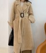 画像3: Women's sheep shearling Fur Coat リアルシープスキンシャーリングファーロングコート (3)