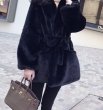 画像5: Women's Mink velvet imitation fur coat フェイクミンクファーミドル丈コート (5)