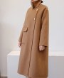 画像4: Women's Double-sided wool mid-length stand-up Coat スタンドアップカラーダブルブレストルーズコート (4)