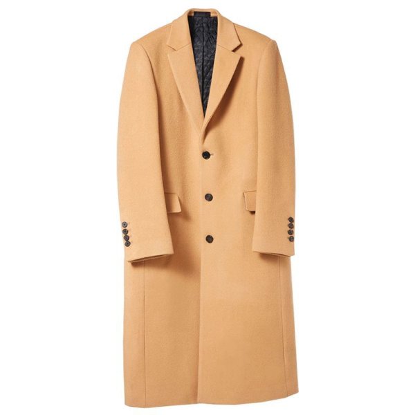 画像1: men's mid-length  popular coat jacket ベーシックシンプルロングコート (1)