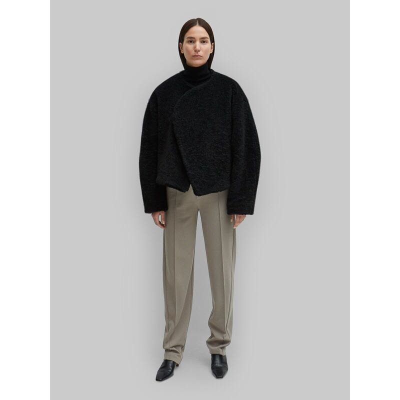 画像10: Women's  faux fur buttonless short lapel plush coat  ベラックフェイクファーボタンレスショートラペルコート ジャケット (10)