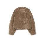 画像12: Women's  faux fur buttonless short lapel plush coat 　ベラックフェイクファーボタンレスショートラペルコート　ジャケット (12)