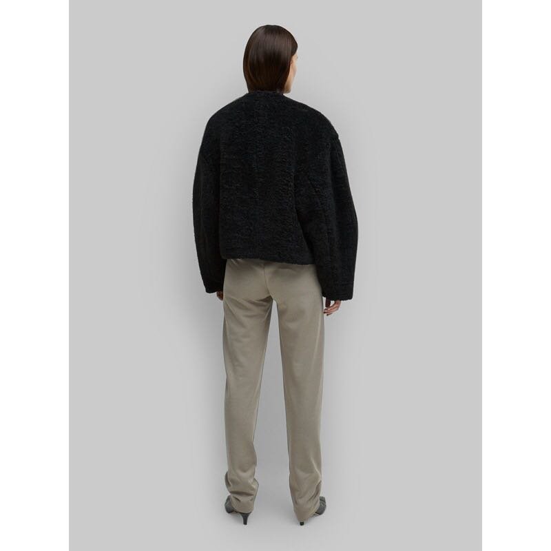 画像4: Women's  faux fur buttonless short lapel plush coat  ベラックフェイクファーボタンレスショートラペルコート ジャケット (4)