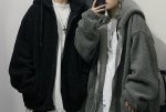 画像5: men's Lamb wool sweater men and women Oversize hooded sweater  blouson　ユニセッ クス男女兼用 オーバーサイズボア　フリースフーディーパーカー　ブルゾン (5)