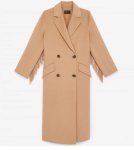 画像1: Women's double-sided woolen suit collar fringed wool long coat 　バックフリンジ付きダブルロングコート　ジャケット (1)