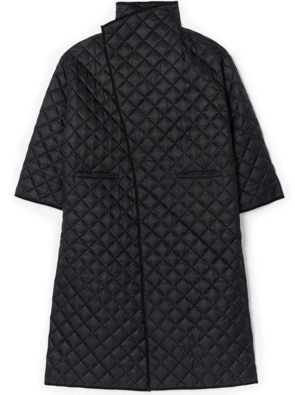 画像5: Women's quilted side slitLlong Coat    キルティング薄手ダウンロングコート (5)