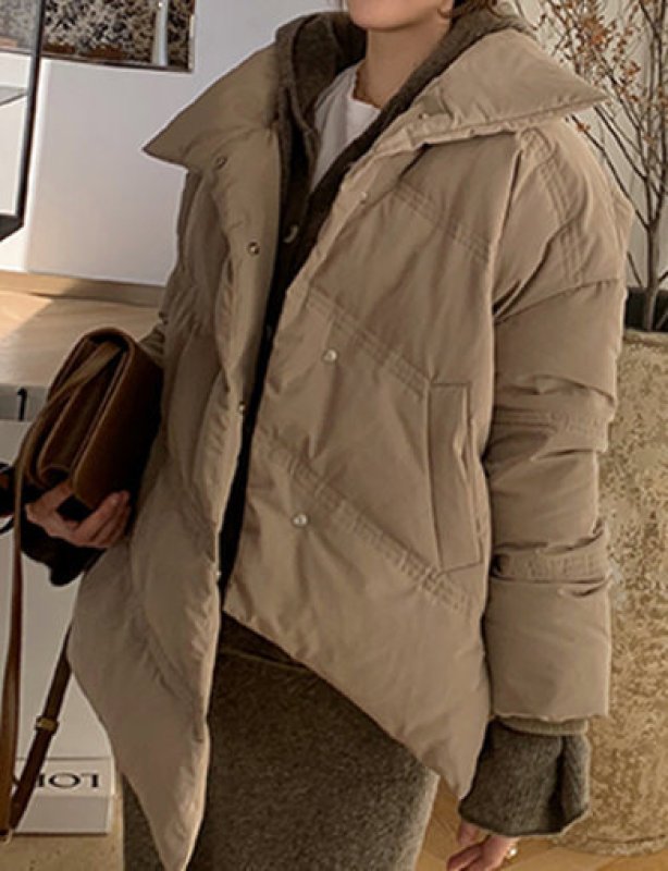 画像2: Women's irregular white duck down jacket coat  イレギュラー変形ダウンコート ジャケット (2)