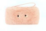 画像3: Woman’s  fur Handle Zipper eyeball Clutch Bag Mobile Phone Bag  アイボール付きファークラッチトート バッグ  (3)