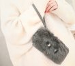 画像8: Woman’s  fur Handle Zipper eyeball Clutch Bag Mobile Phone Bag  アイボール付きファークラッチトート バッグ  (8)