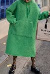 画像7:  Women's  long- Over Size Loose Hooded Sweater dress coat ひざ下ロング丈オーバーサイズフーディードレス　ワンピース　コート (7)