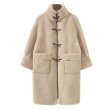 画像3: Women's sheep shearling Sheepsiad long duffel coat ソフトウールシープシアドロングコダッフコート (3)