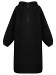 画像2:  Women's  long- Over Size Loose Hooded Sweater dress coat ひざ下ロング丈オーバーサイズフーディードレス　ワンピース　コート (2)