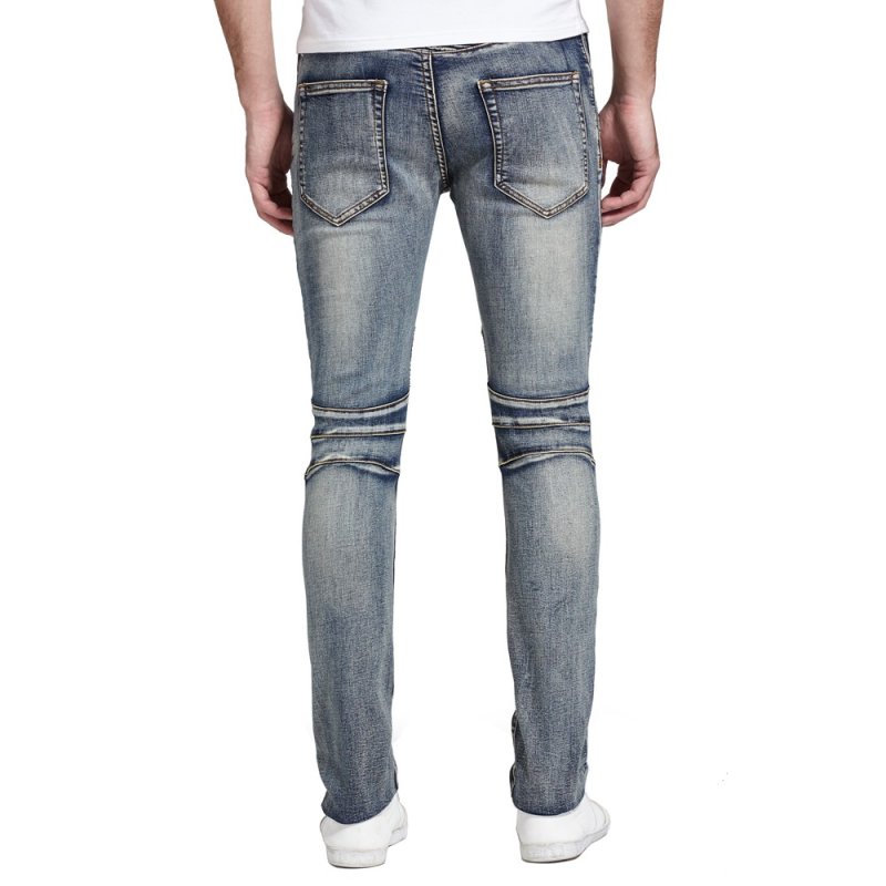 画像5:  Men's personality high street motorcycle slim jeans Pants メンズスリムダメージ＆ペイントデニムパンツ ジーンズ (5)