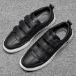 画像3: men's Velcro flat bottom sneaker shoes  ベルクロレザーフラットスニーカー (3)