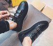 画像6: men's Velcro flat bottom sneaker shoes  ベルクロレザーフラットスニーカー (6)