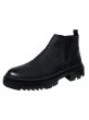 画像1: Men's British high-top leather boots Short Boots sneakers　メンズサイドゴアハイカット厚底ブーツ  　 (1)