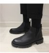 画像2: Men's British high-top leather boots Short Boots sneakers　メンズサイドゴアハイカット厚底ブーツ  　 (2)