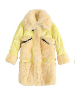 ラクーンファー　ニット　コート Women's Real Raccoon Fur Knitting Fur Coat リアルラクーン