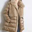画像2: Women's Fur Collar Splicing Fake Two Slim Down Jacket Coat  ファーカラーリアルファーダウンコート　ジャケット (2)