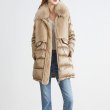 画像3: Women's Fur Collar Splicing Fake Two Slim Down Jacket Coat  ファーカラーリアルファーダウンコート　ジャケット (3)