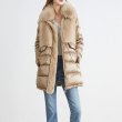 画像1: Women's Fur Collar Splicing Fake Two Slim Down Jacket Coat  ファーカラーリアルファーダウンコート　ジャケット (1)