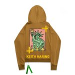 画像10:  men's  men and women hand-painted statue of liberty printed loose hooded sweater trainer ユニセックス男女兼用 自由の女神プリントフーディパーカー スウェット　トレーナー (10)