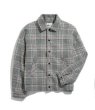 画像2: men's checked embroidered lapel short casual men's jacket 　バック刺繍チェックジャケットブルゾン　コート (2)