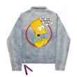 画像3: men'sThe Simpsons casual denim jacket 　ユニセックス男女兼用バックシンプソンプリントデニムジャケットブルゾンGジャン　コート (3)