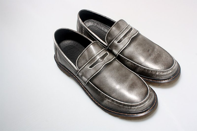 画像7: Men's Leather slip-on British loafers shoes レザーラバーソールスリッポンブリティッシュローファーシューズ　 (7)