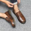 画像12: Men's Leather slip-on British loafers shoes レザーラバーソールスリッポンブリティッシュローファーシューズ　 (12)