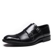 画像3: Men's  Leather Brock engraved buckle British formal dress shoesレザーブロックモンクシューズ ローファー スリッポンシューズ　 (3)