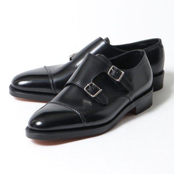 画像1: Men's  Leather Brock engraved buckle British formal dress shoesレザーブロックモンクシューズ ローファー スリッポンシューズ　 (1)