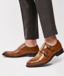 画像7: Men's  Leather Brock engraved buckle British formal dress shoesレザーブロックモンクシューズ ローファー スリッポンシューズ　 (7)