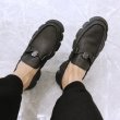 画像3: Men's Leather top layer cowhide leather loafers shoes slip-on 厚底レザーソールスリッポンブリティッシュローファーシューズ　 (3)