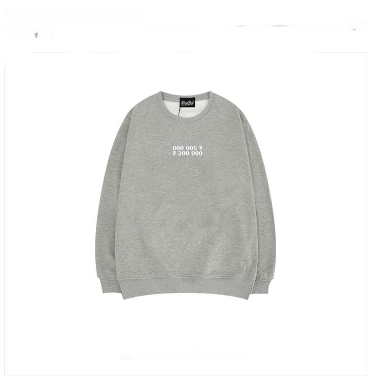 画像2:  men's  men and women oversize back print crew neck sweater ユニセックス 男女兼用 クッキーモンスター Cookie Monster オーバーサイズ バックプリント グレー トレーナー　プルオーバー (2)