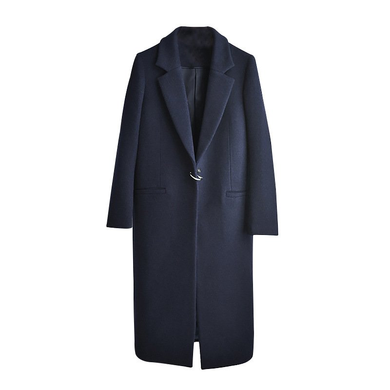 画像2: Women's  Long Jacket Coat　　ロングシンプルネイビージャケットコート (2)